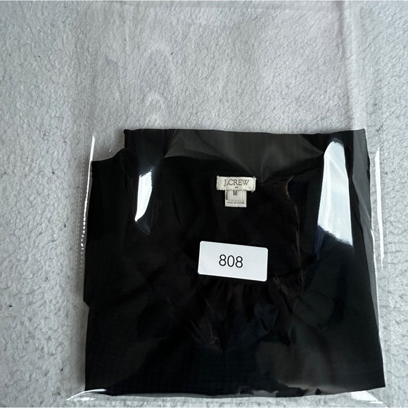 J. Crew Black Gold Button Semi-Sheer Long Puff Sleeves Top Size Medium (808) - Picture 15 of 15